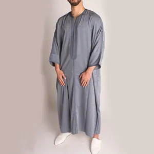 1138203  Foreign trade Muslim long-sleeved embroidered ethnic style Arab robe men's robes  abaya