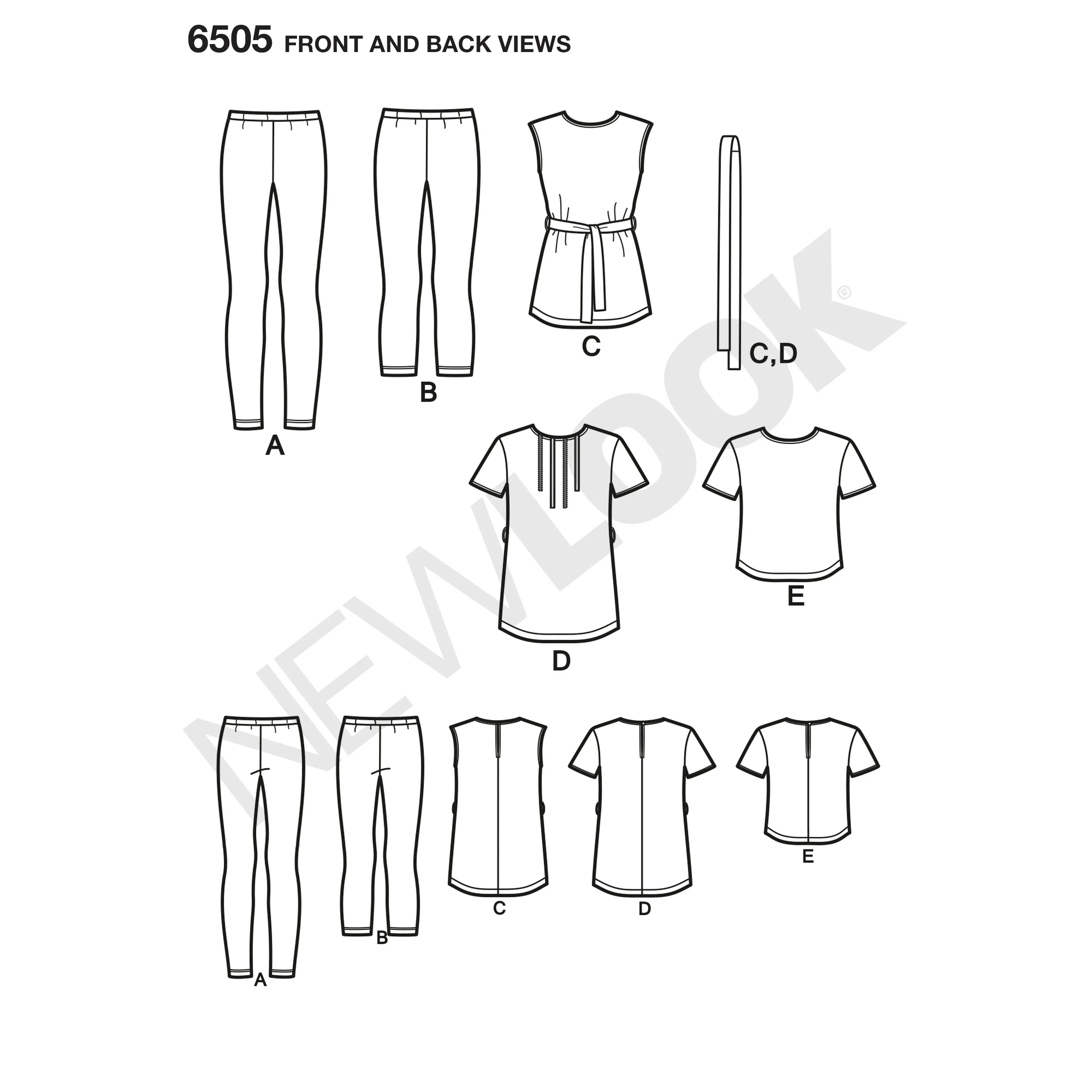 6505 New Look Pattern 6505 Girl & Girl Plus Tops and Leggings