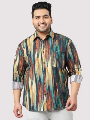 Abstract Print Designer Shirt Men's Plus Size