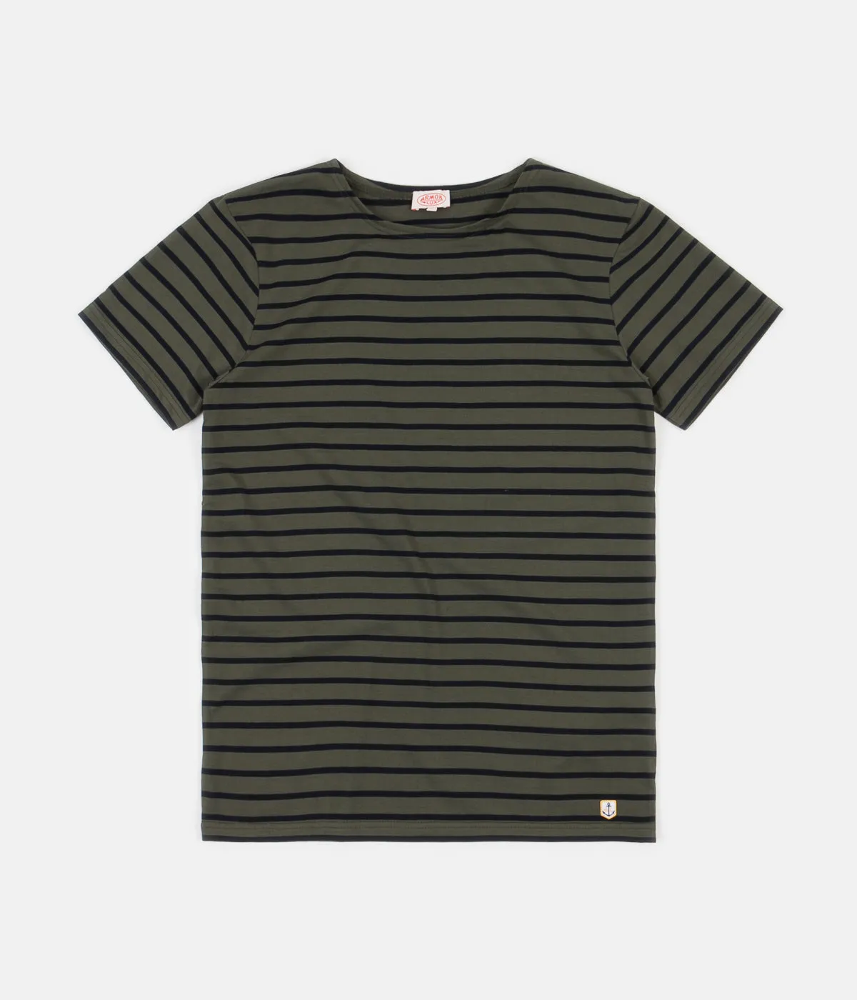 Armor Lux Striped Breton T-Shirt - Epicea Green / Rich Navy