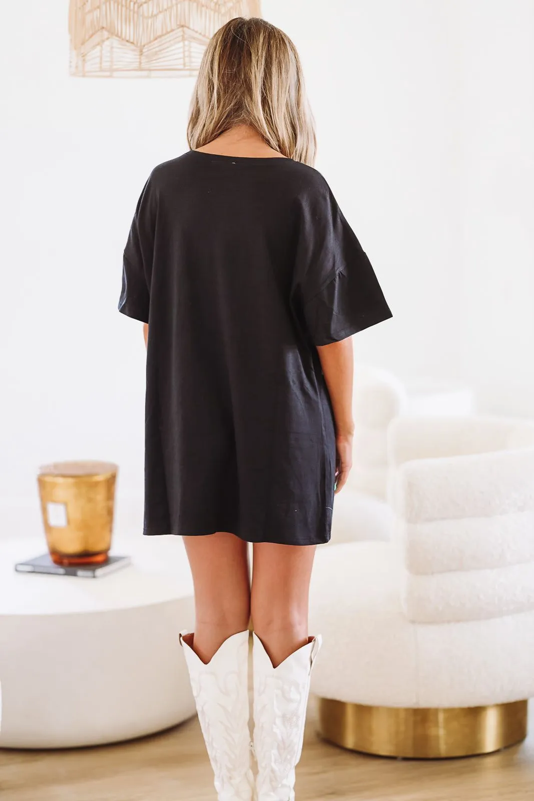 As If T Shirt  Dress - Black