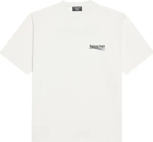 Balenciaga Political Campaign Large Fit T-Shirt 'Dirty White/Blk/Blue', Gray