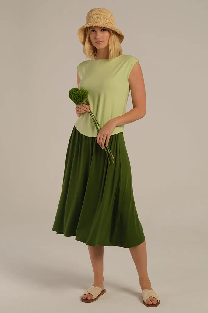 Bamboo Midi Skirt - Garden