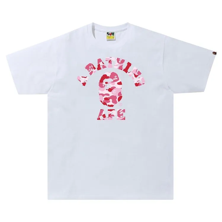 BAPE ABC Camo College Tee 'White/Pink', White