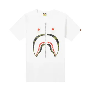 BAPE ABC Camo Shark Tee 'White/Green', white