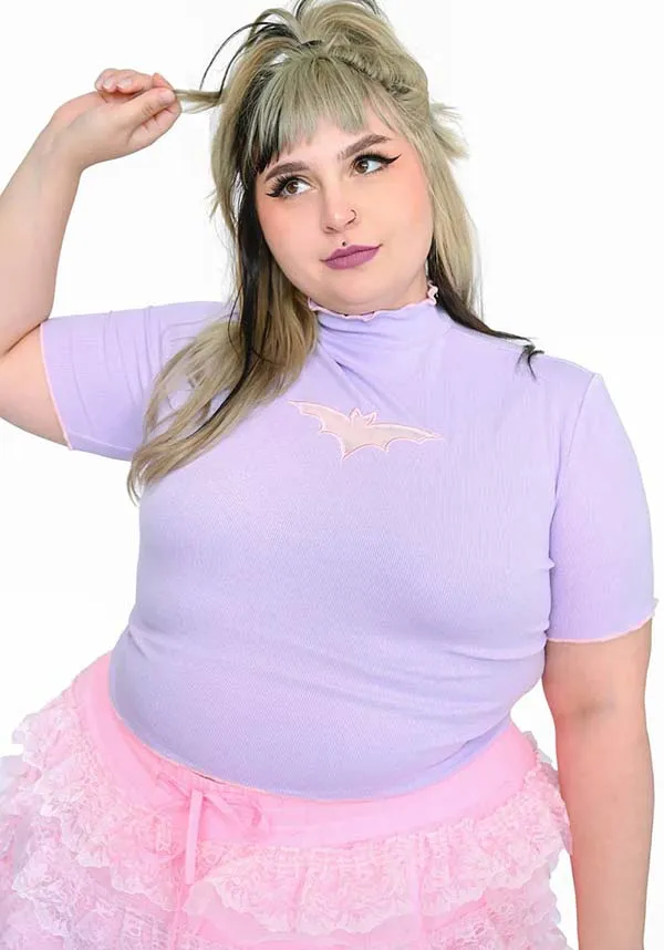 Bat Cut Out [Lavender] | CROP TOP*