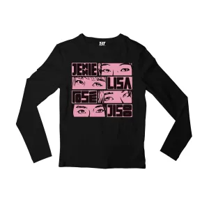 Black Pink Full Sleeves T shirt - Jennie Lisa Rose Jisoo