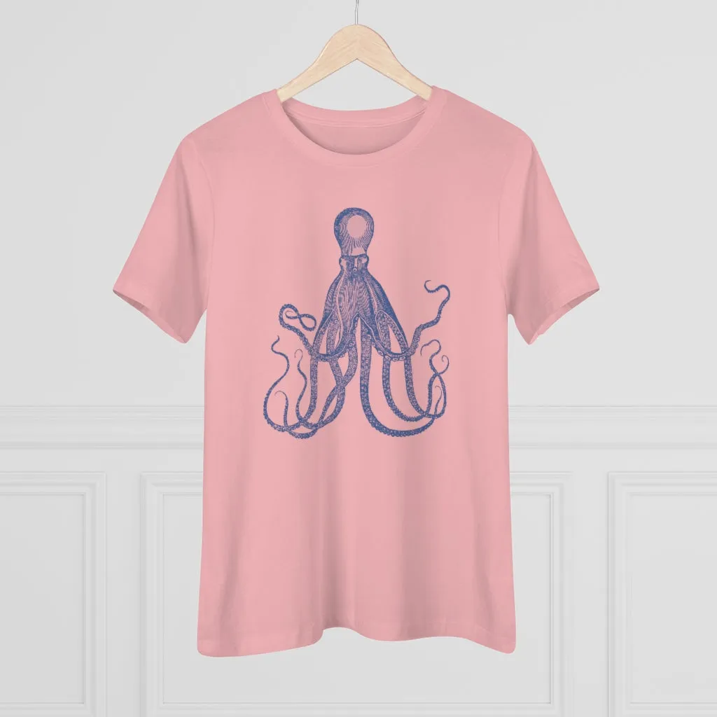 Blue Octopus, Women's Premium Tee