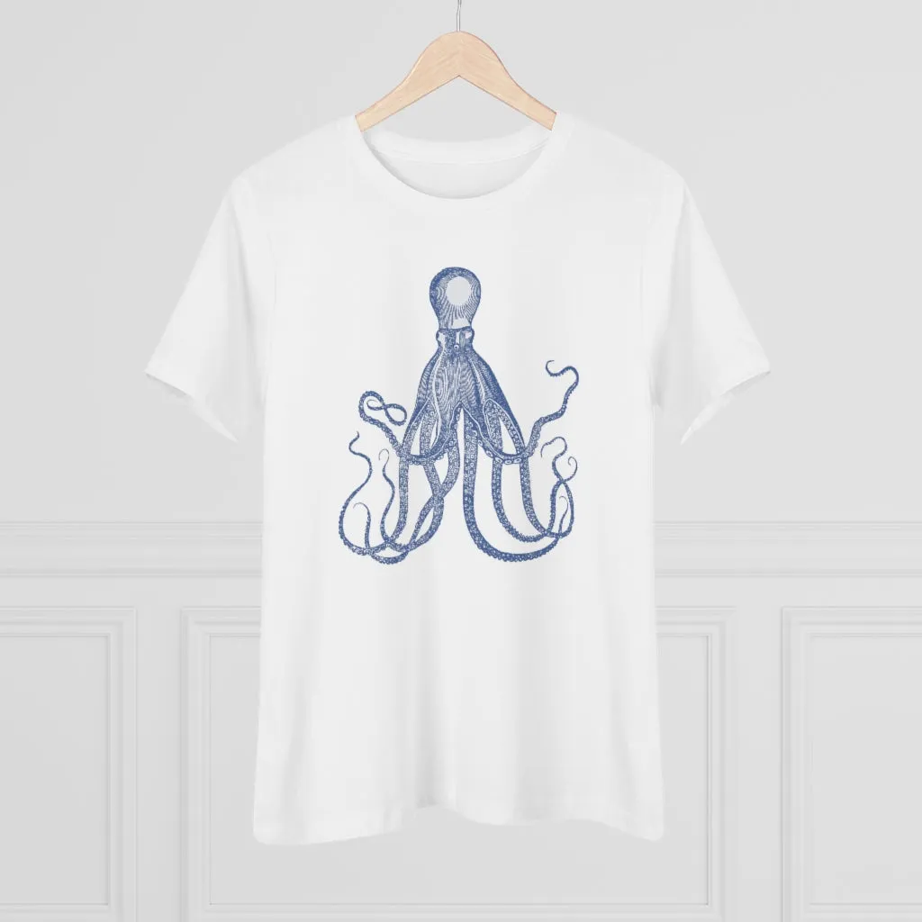 Blue Octopus, Women's Premium Tee