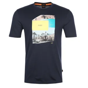 BOSS Teecollage T Shirt in Dark Blue