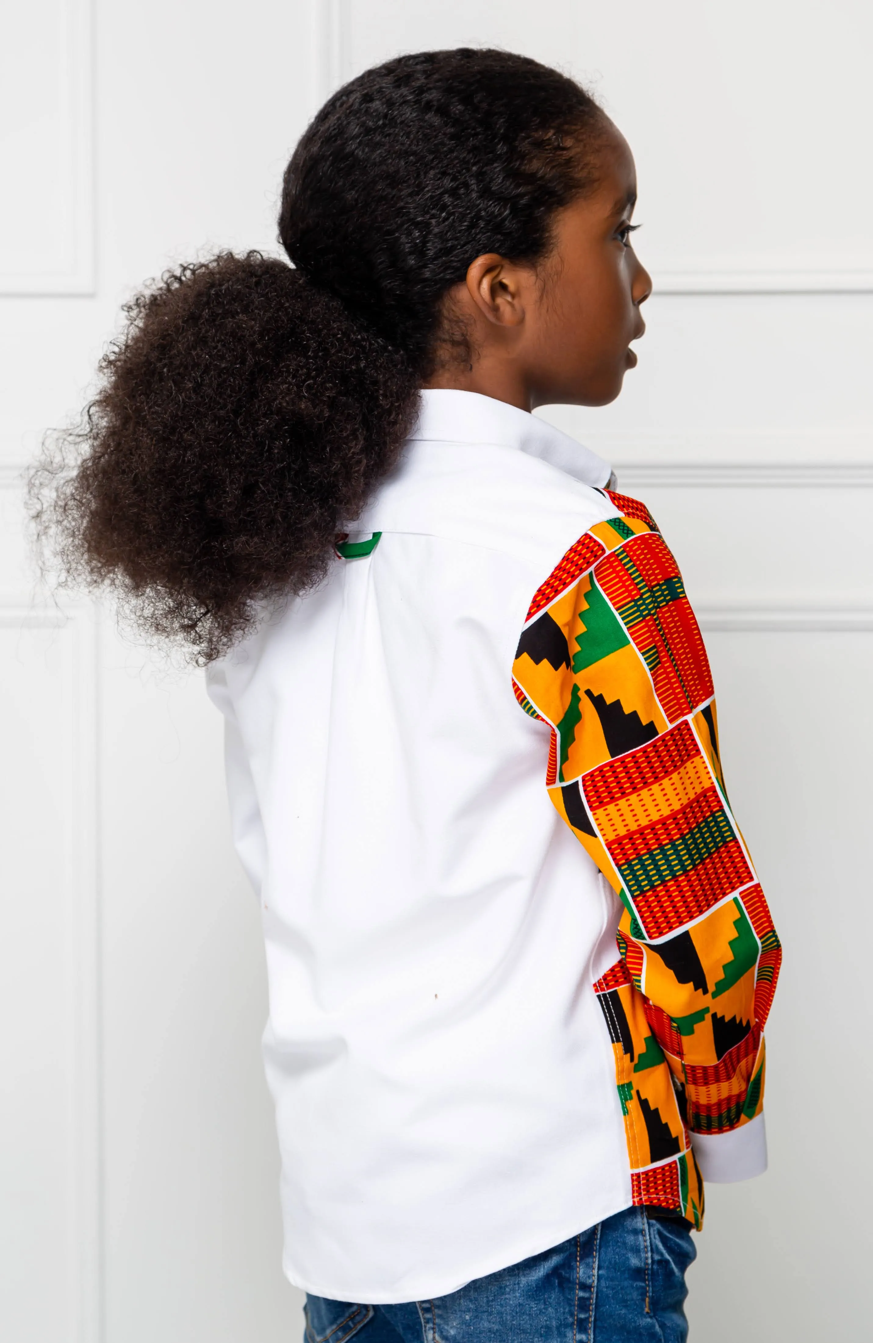 Boys Tailored-Fit African Print Shirt | Asymmetric Ankara Shirt for Boys - KENDRICK