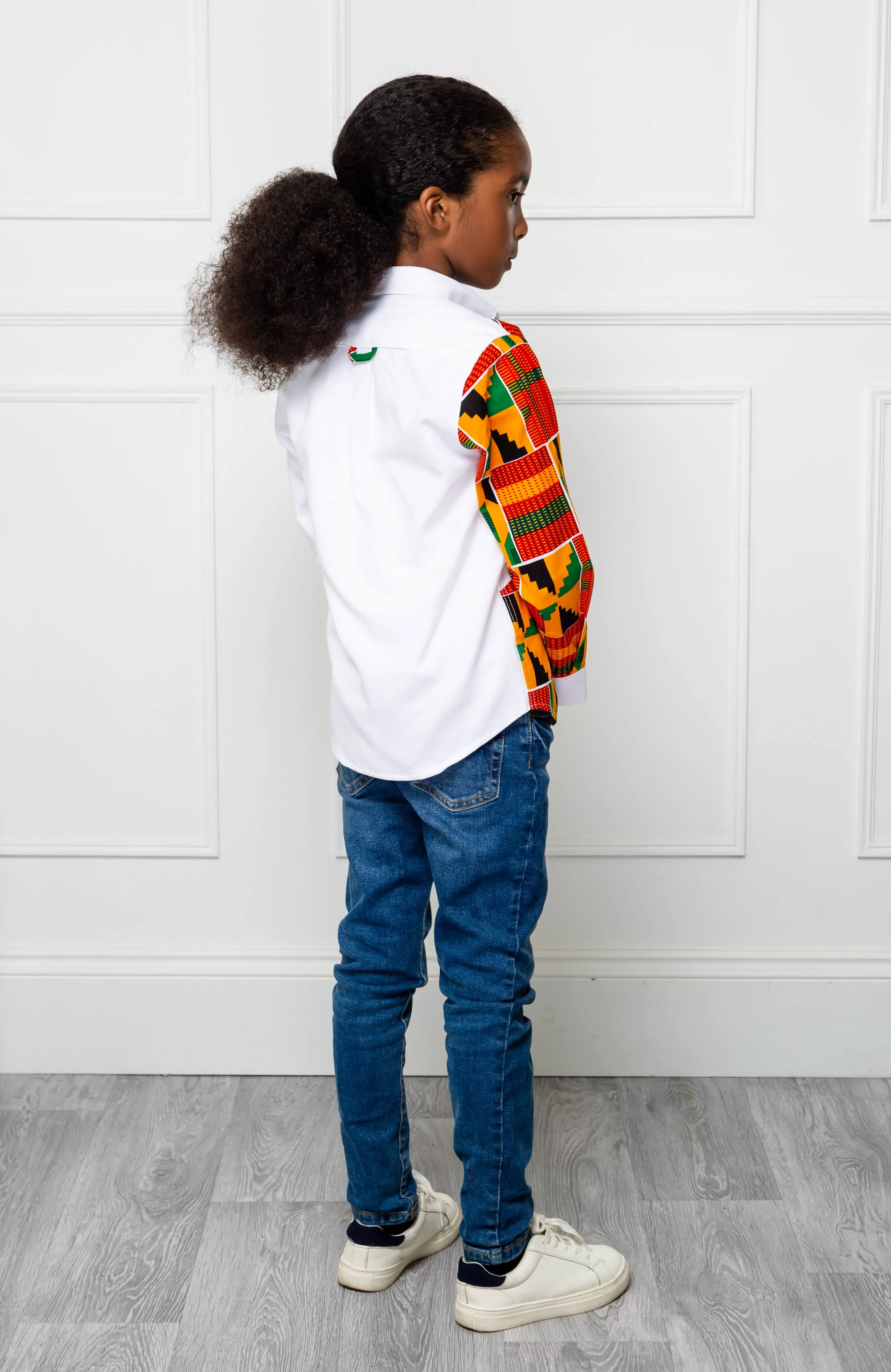 Boys Tailored-Fit African Print Shirt | Asymmetric Ankara Shirt for Boys - KENDRICK