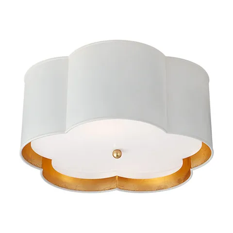 Bryce Medium Flush Mount in White & Gild