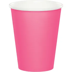 Bulk Candy Pink 9 oz Hot & Cold Paper Cups (240 per Case)