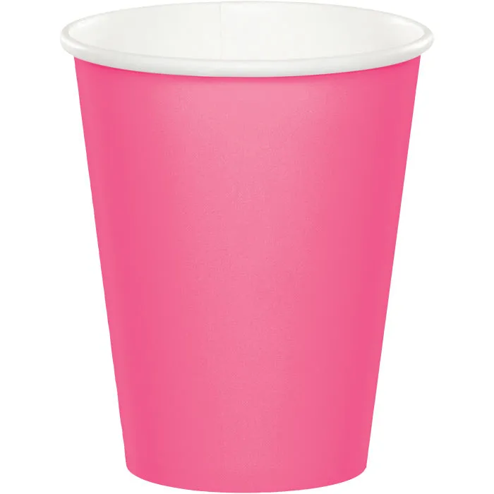 Bulk Candy Pink 9 oz Hot & Cold Paper Cups (240 per Case)