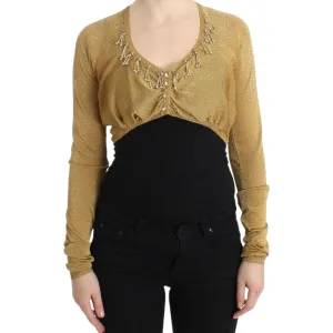 Cavalli Embellished Gold Shimmer Shrug