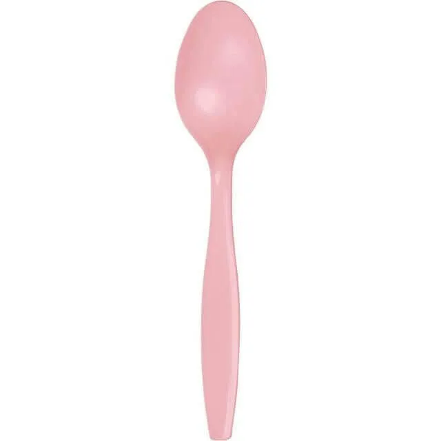 Classic Pink Plastic Spoons