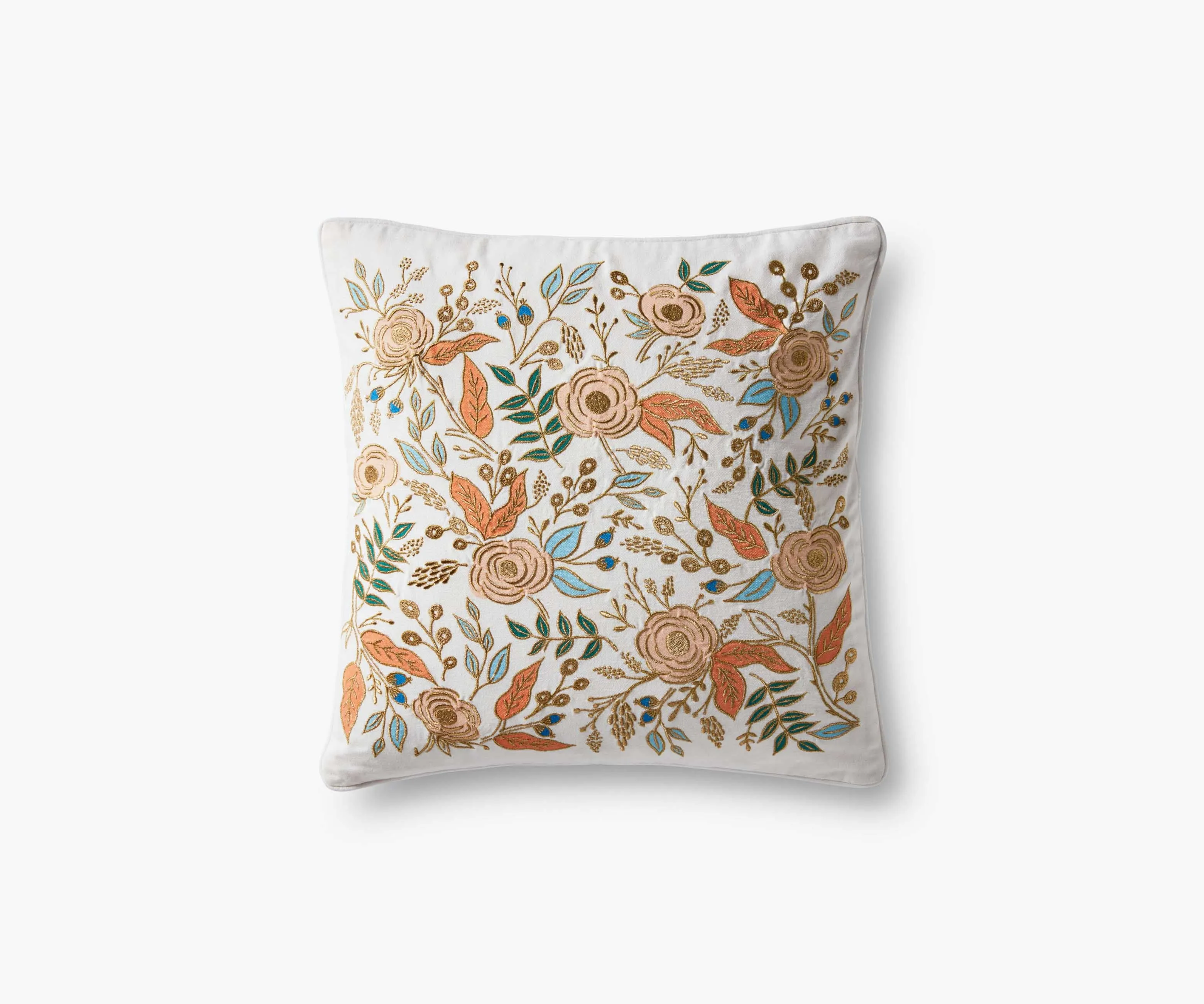 Colette Embroidered Pillow - Ivory