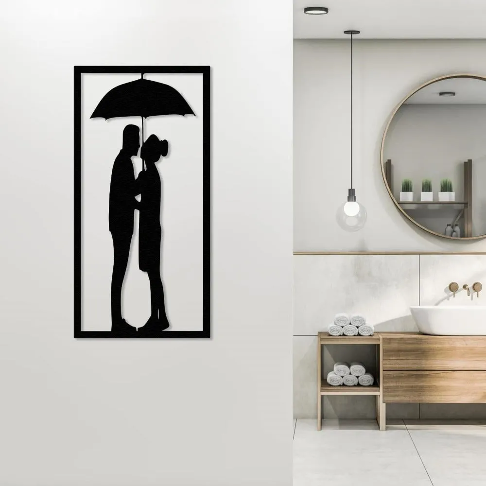 Couple Under the Umbrella  Metal Wall Art