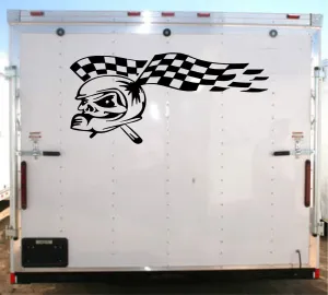 Crash Checkered Flag Decal Trailer Vinyl Decal Trailer Sticker YT502