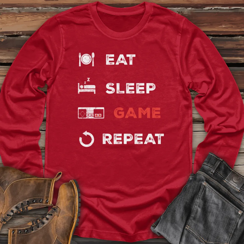 Eat Sleep Game Repeat Long Sleeve