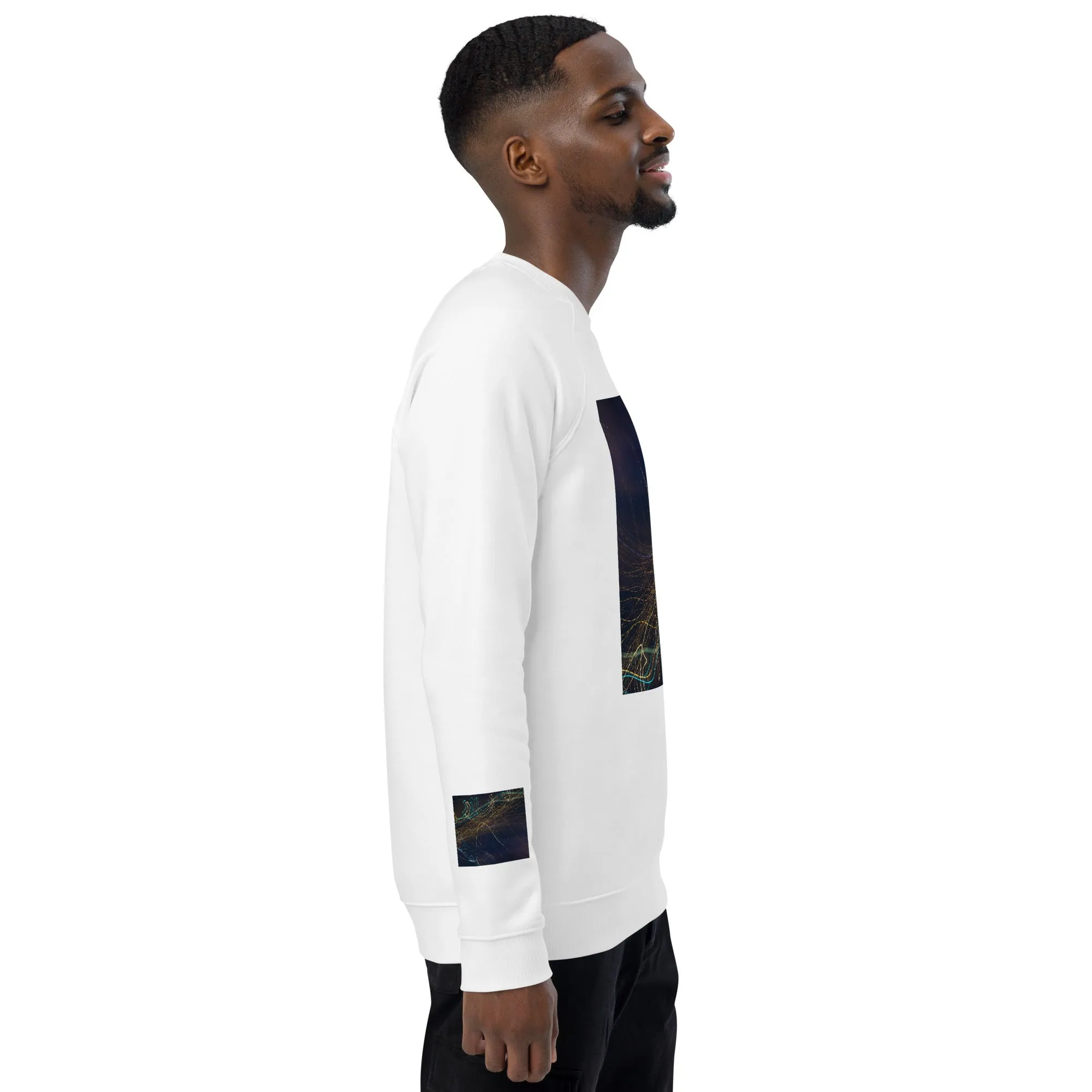 Eco-Chic Unisex Raglan Sweatshirt with Abstract Design - Shop Now!