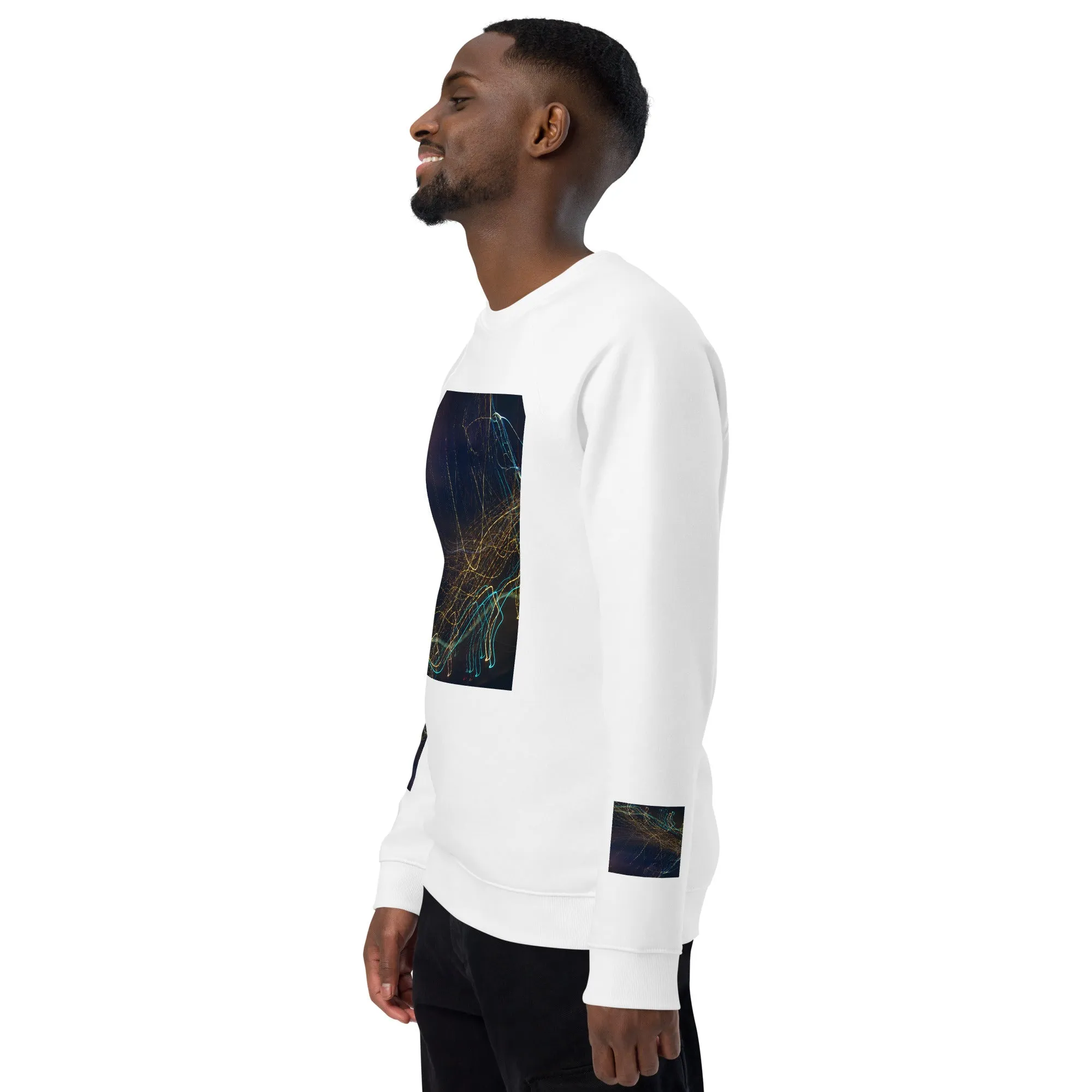 Eco-Chic Unisex Raglan Sweatshirt with Abstract Design - Shop Now!