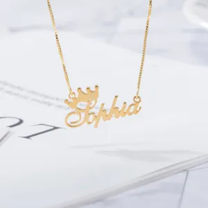 Exquisite Crown Custom Name Necklace