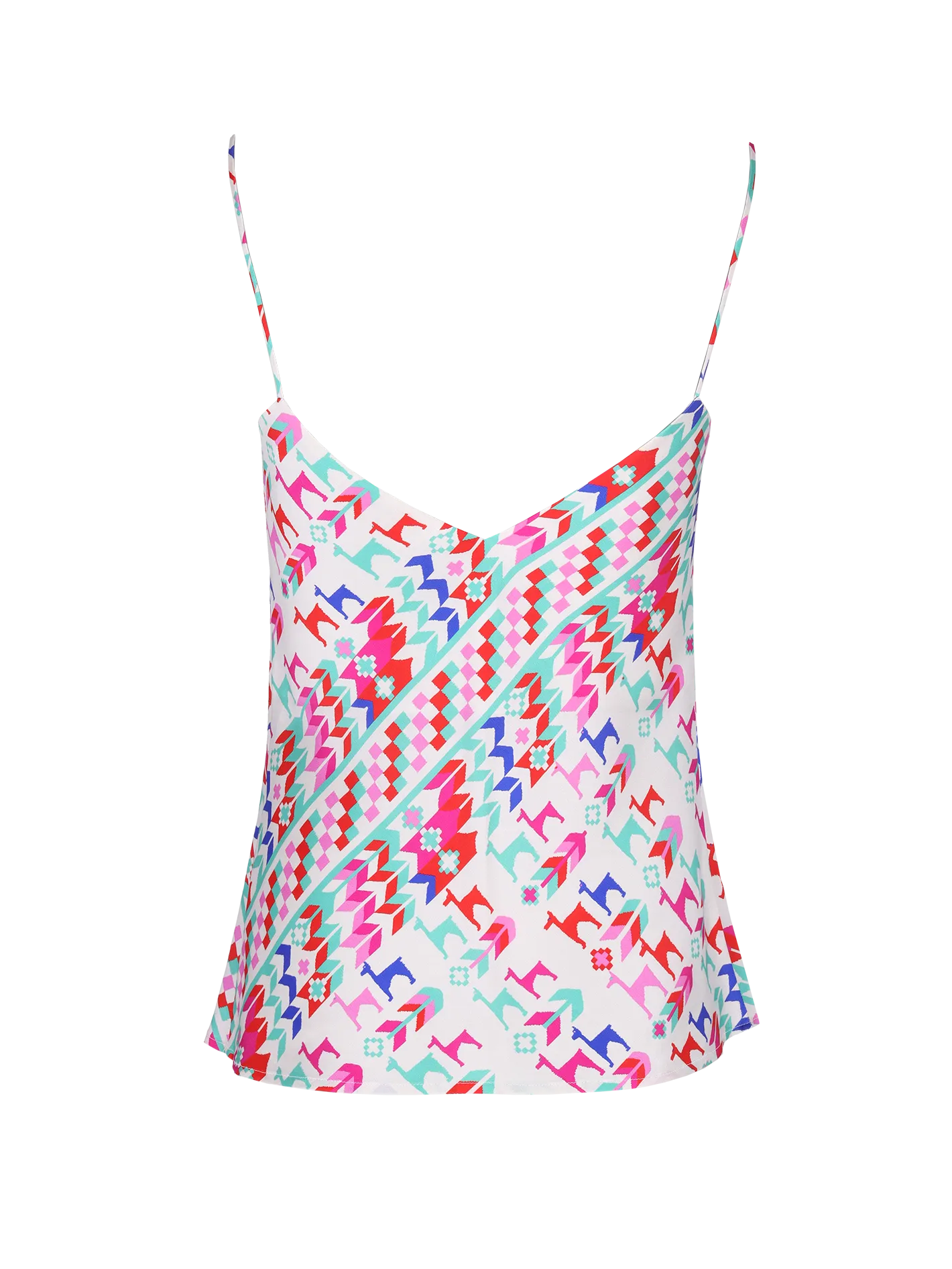 geometric-print silk cami top