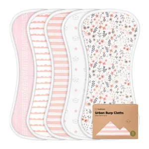 KeaBabies Urban Organic Burp Cloths - Sweet Charm