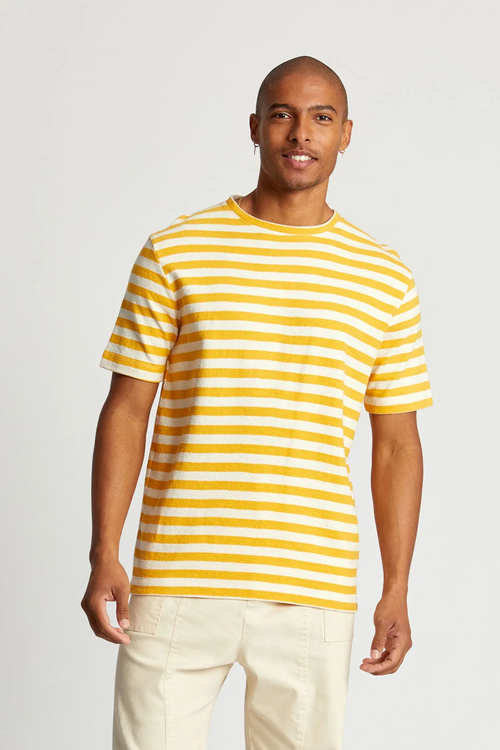 KIN Sweat Tee Mens GOTS Organic Cotton - Amber Stripe