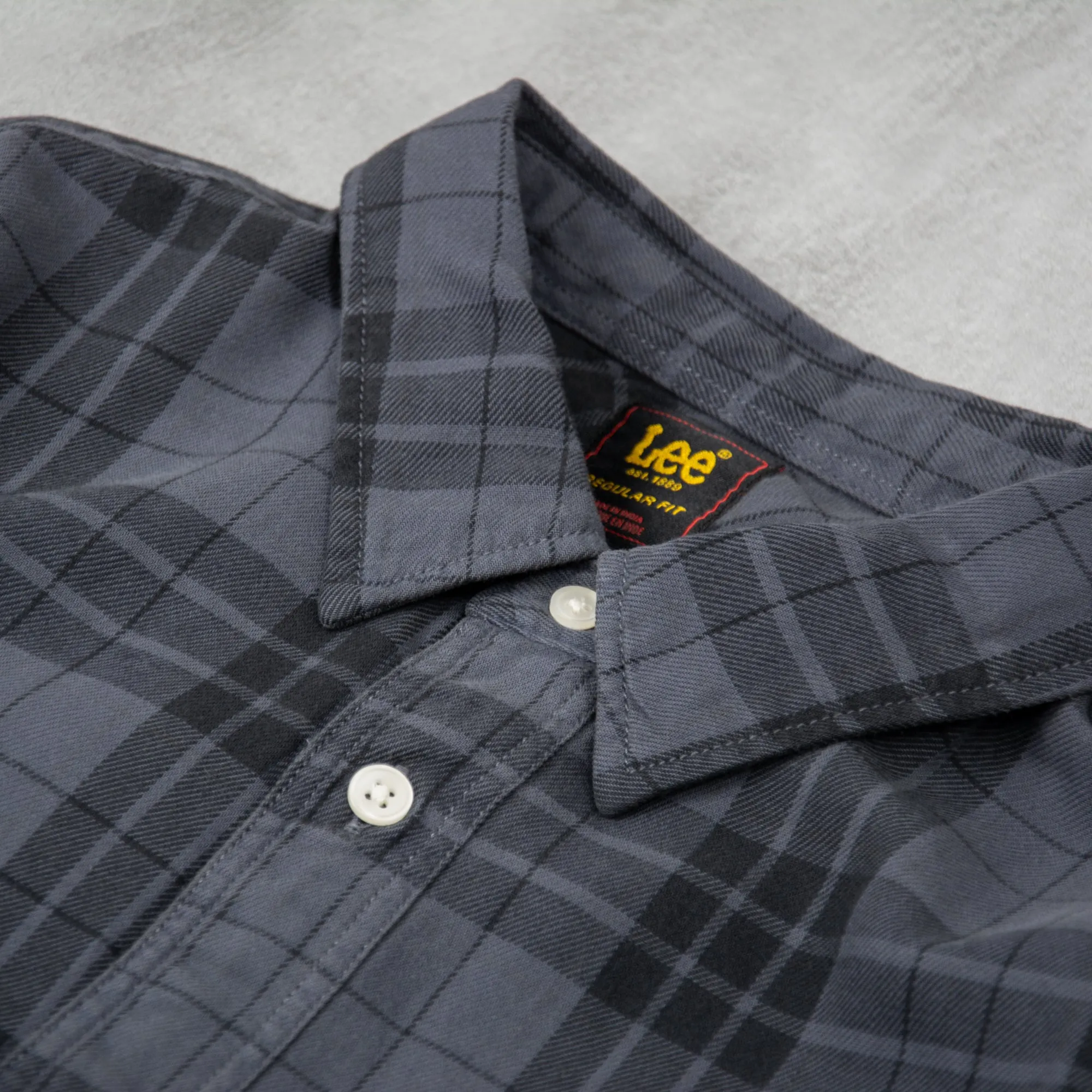 Lee Leesure Check Shirt - Taint Grey