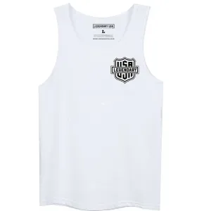 Legendary 'Live Legendary Die Legendary' Motorcycle Tank Top - White