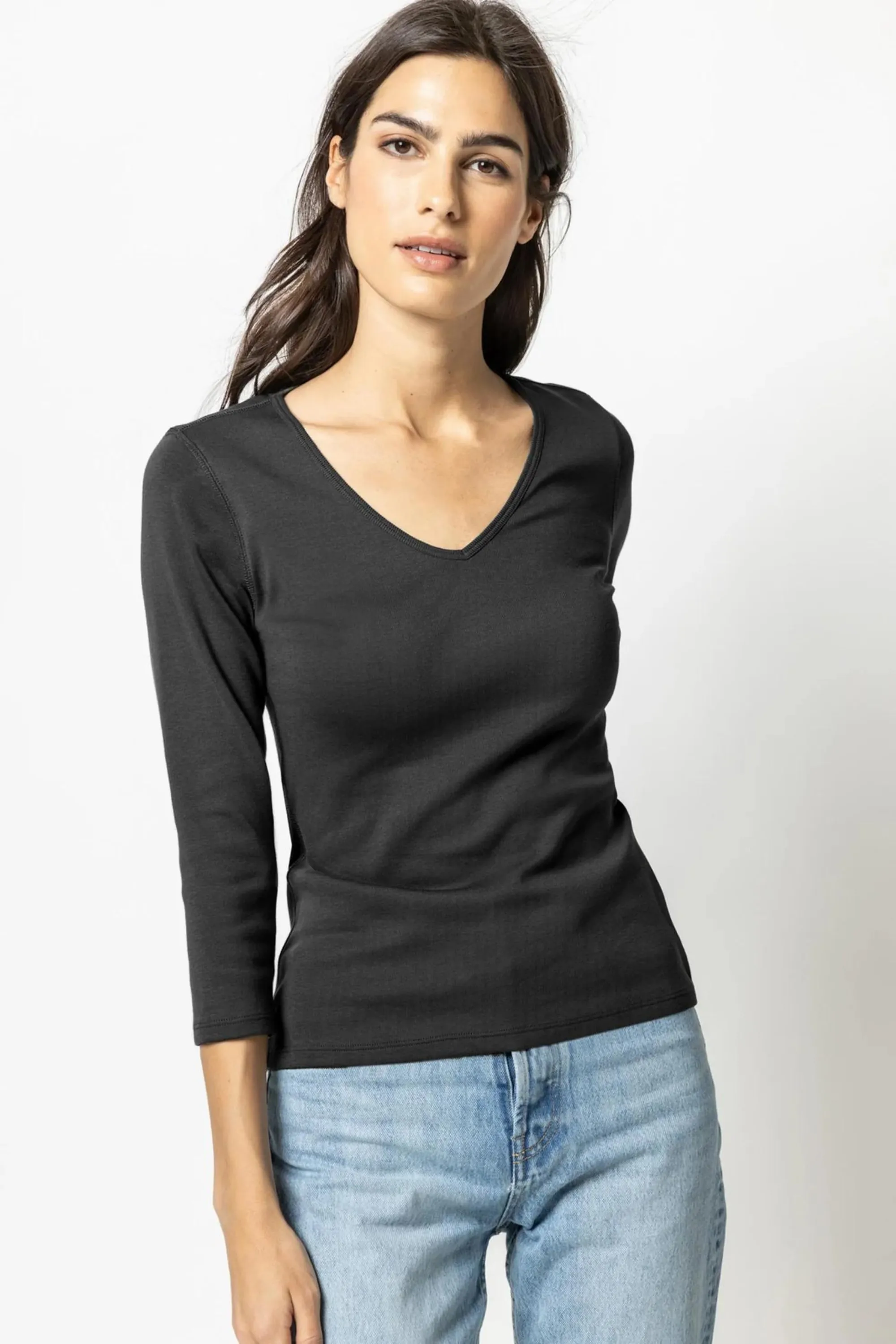 Lilla P 3/4 Sleeve V-neck Tee