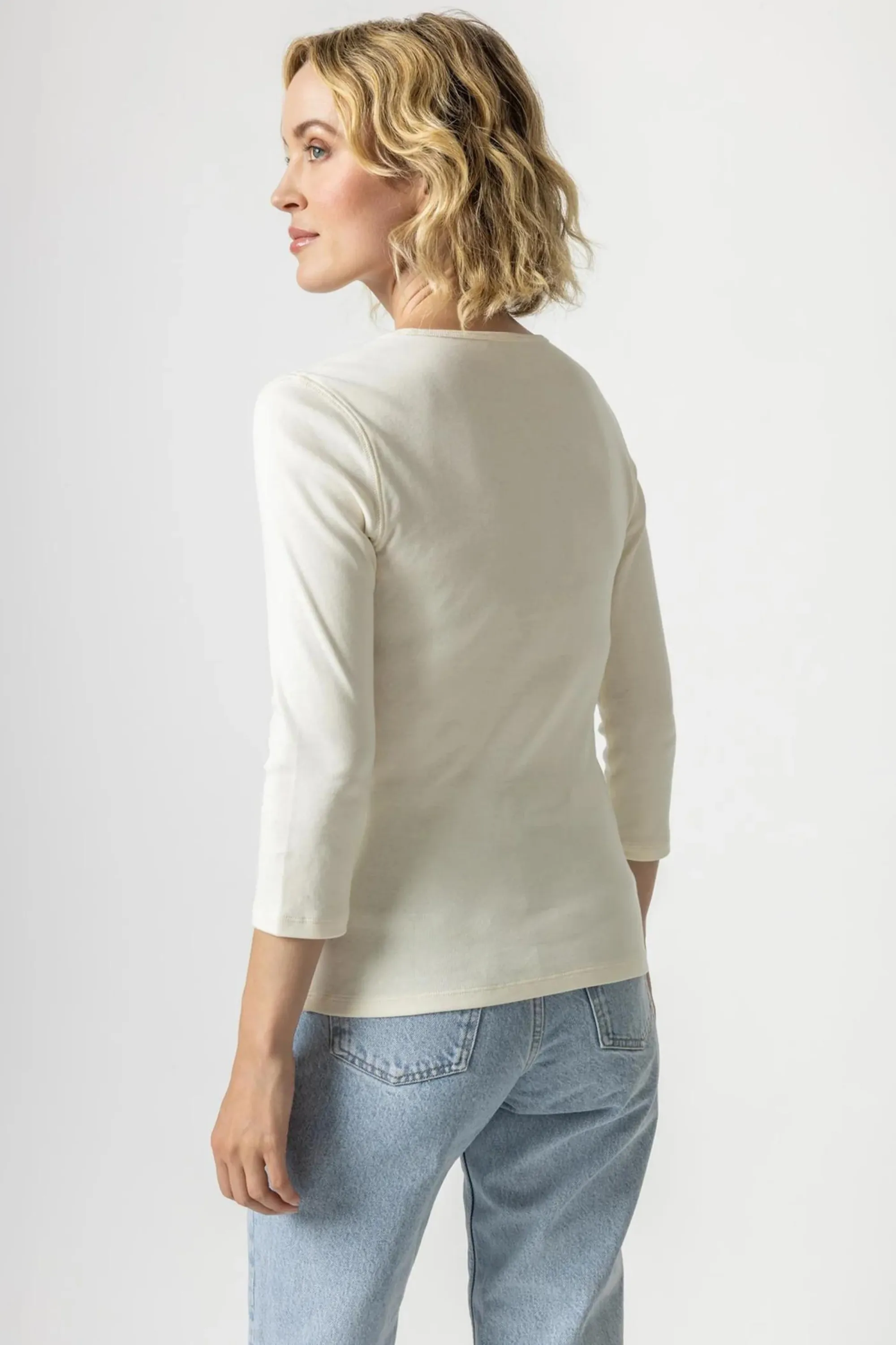 Lilla P 3/4 Sleeve V-neck Tee