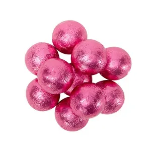 Milk Chocolate Bright Pink Foil Balls 1.5lbs | 1ct