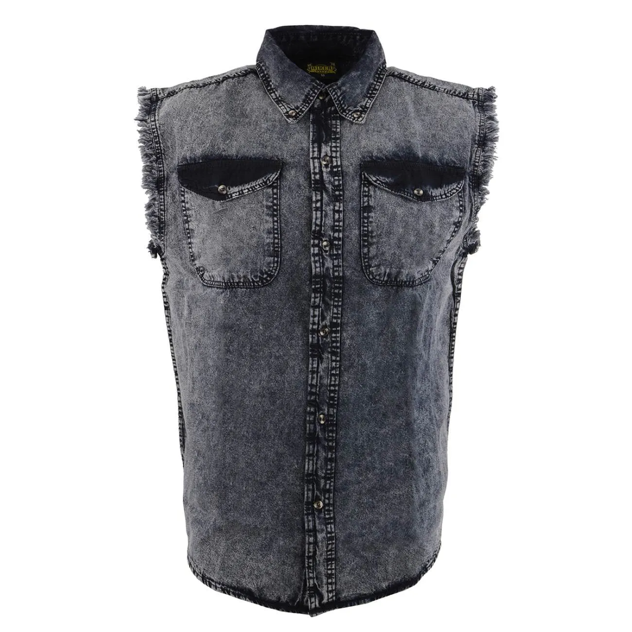 Milwaukee Leather MDM11678 Men’s Classic Grey Button-Down Cut Off