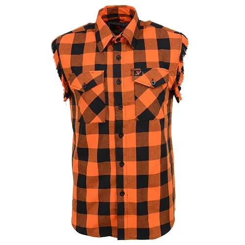 Milwaukee Leather MNG11698 Men’s Classic Black and Orange Button-Down