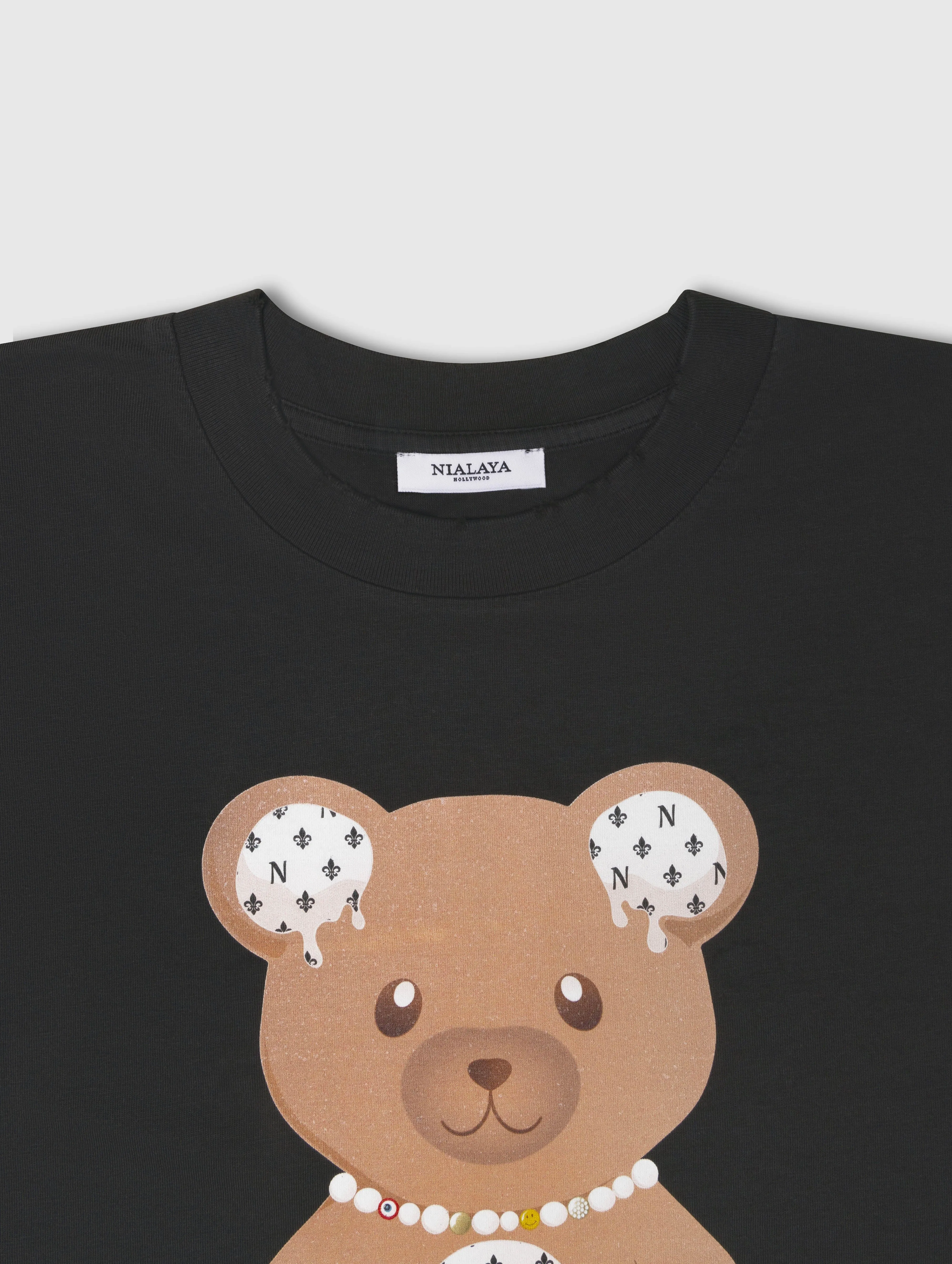 Nialaya LA Happy Bear Tee in Black