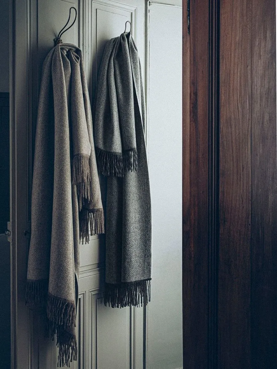 Nomade Grey Baby Alpaca Throw by Alexandre Turpault