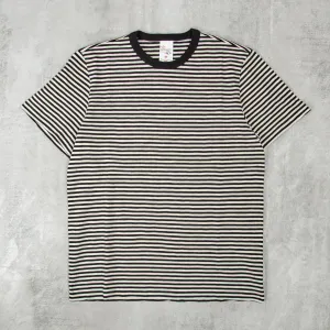 Nudie Roy Club Stripe Tee - Ecru / Black