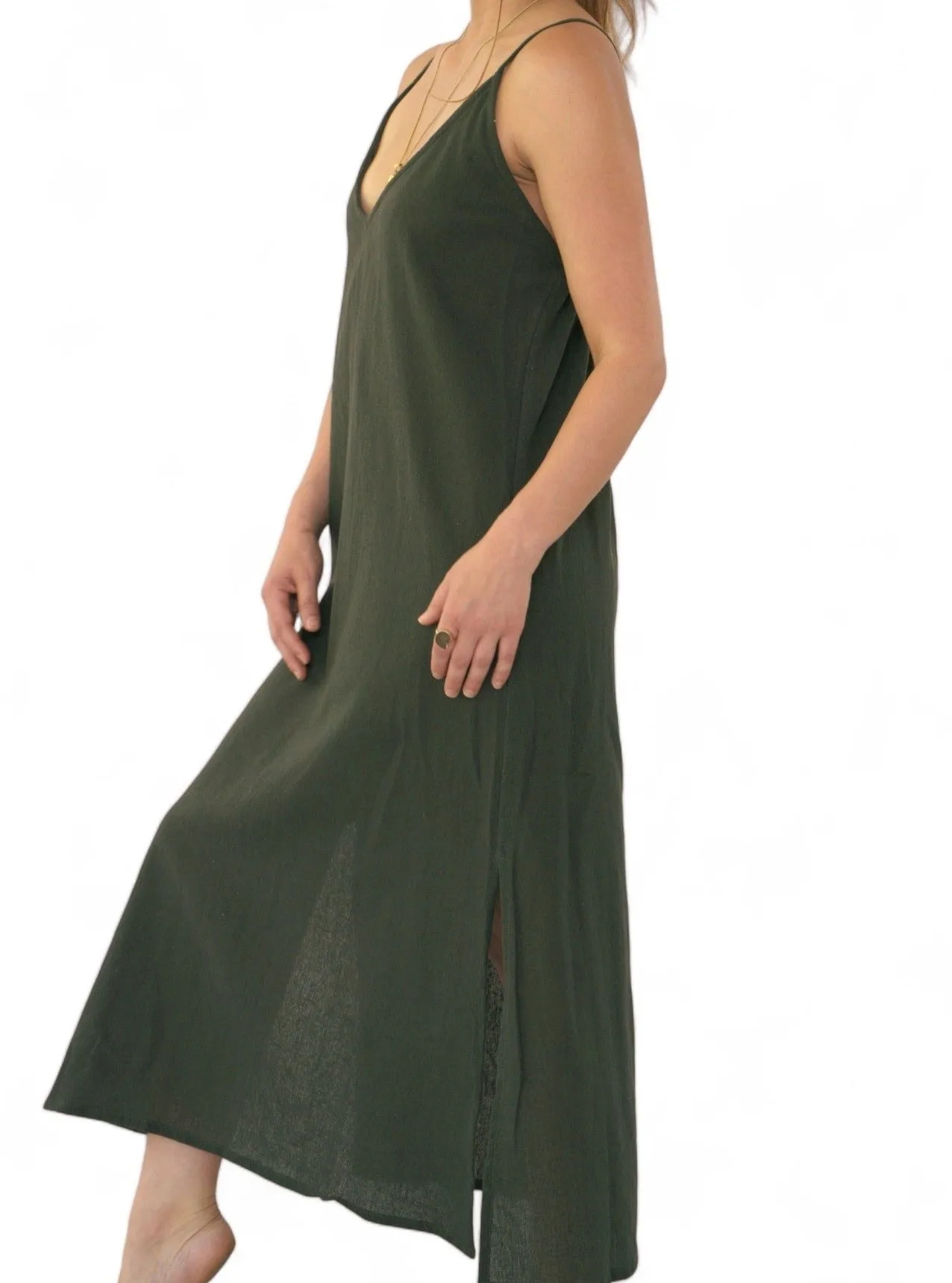 Organic Cotton Forest Green Dress