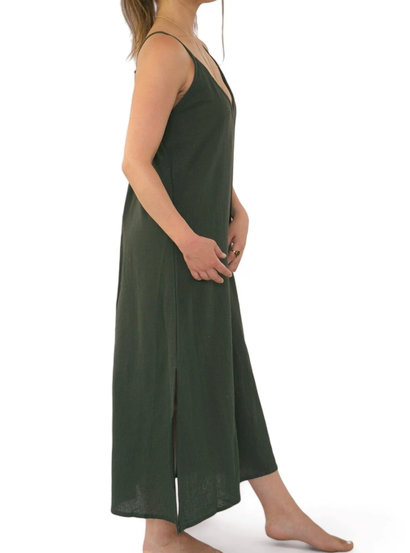 Organic Cotton Forest Green Dress