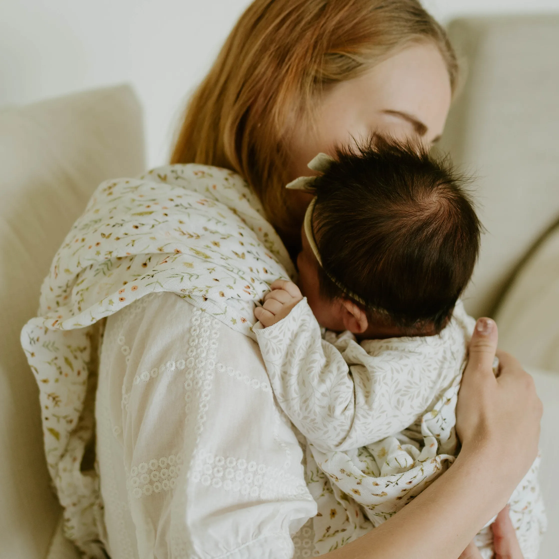 Organic Cotton Muslin Swaddle Blanket - Floral Field