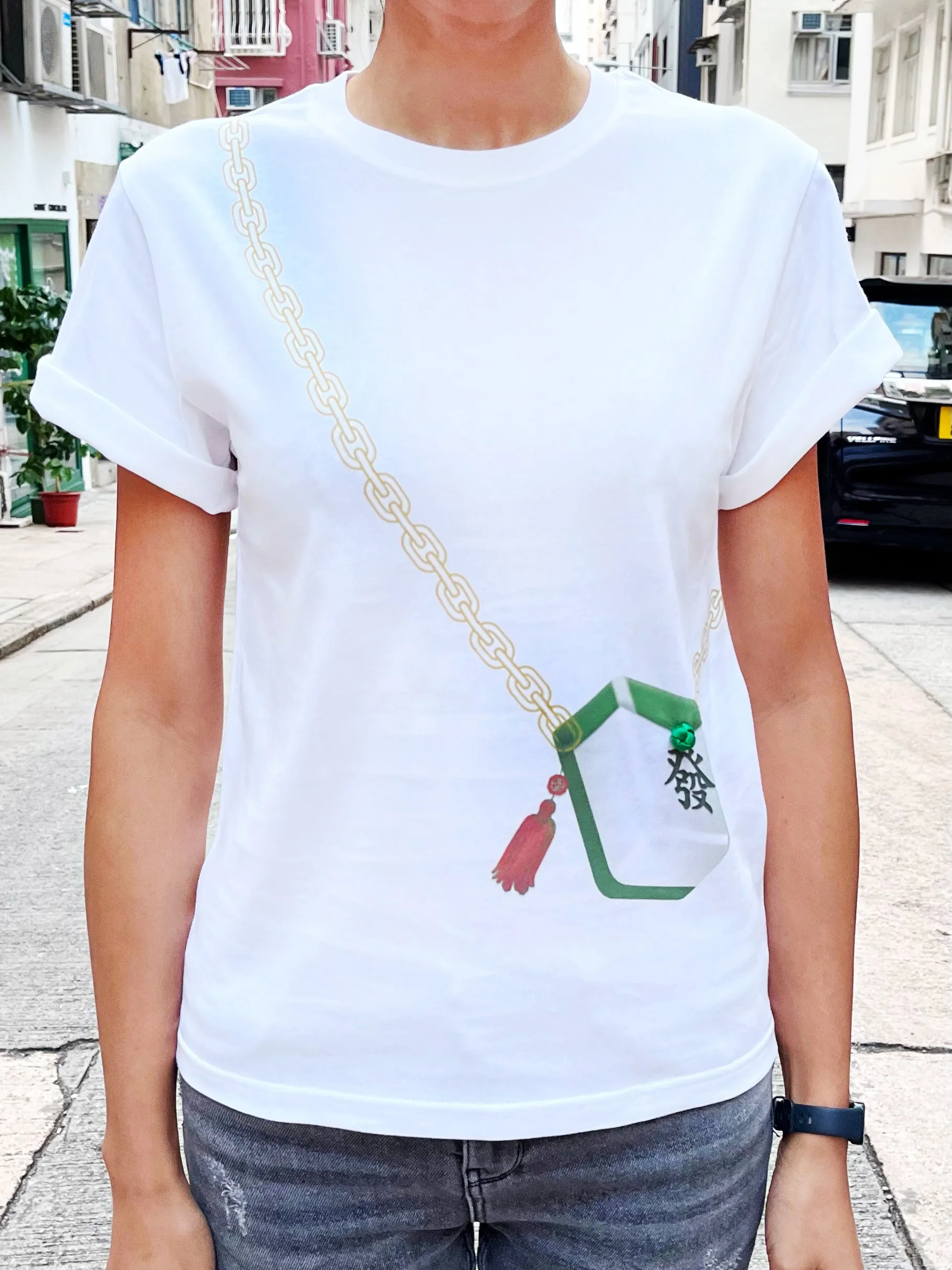 PAULA Mahjong Pouch Print Tee (Green)