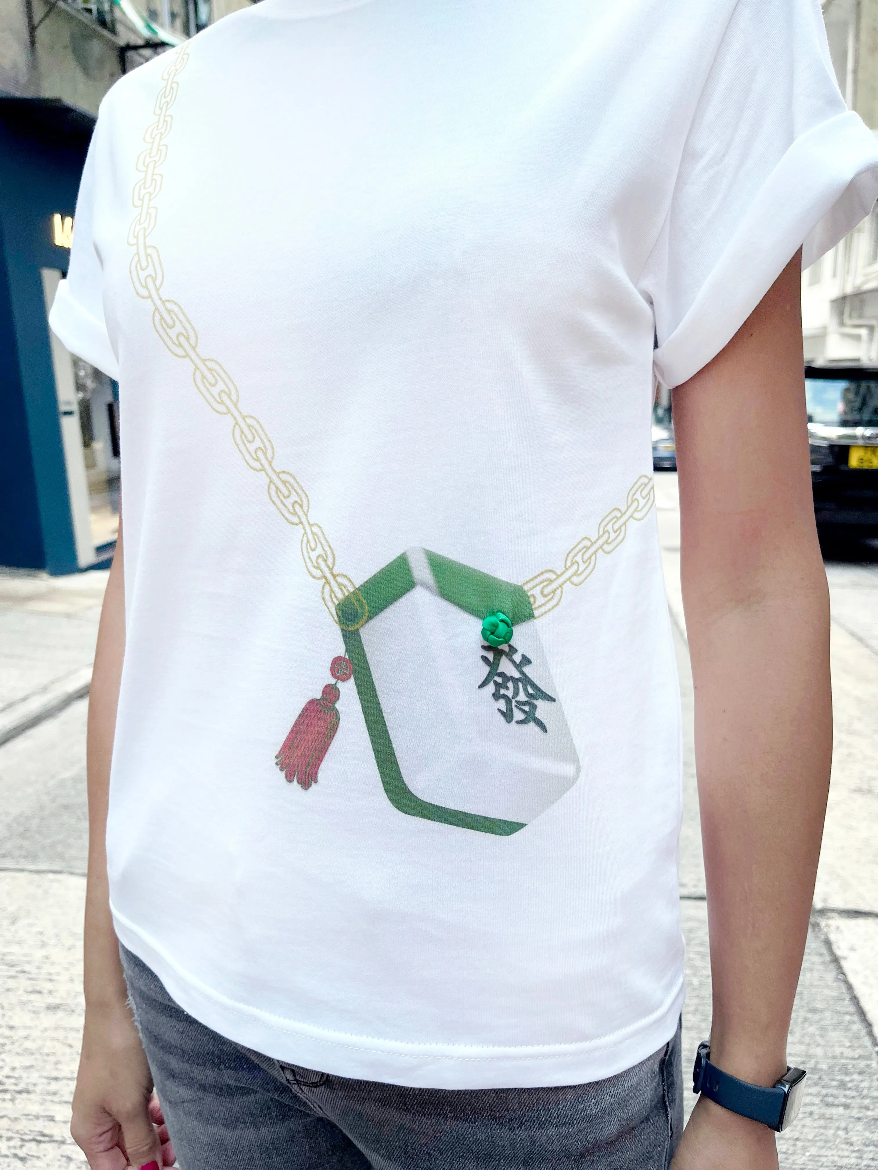 PAULA Mahjong Pouch Print Tee (Green)