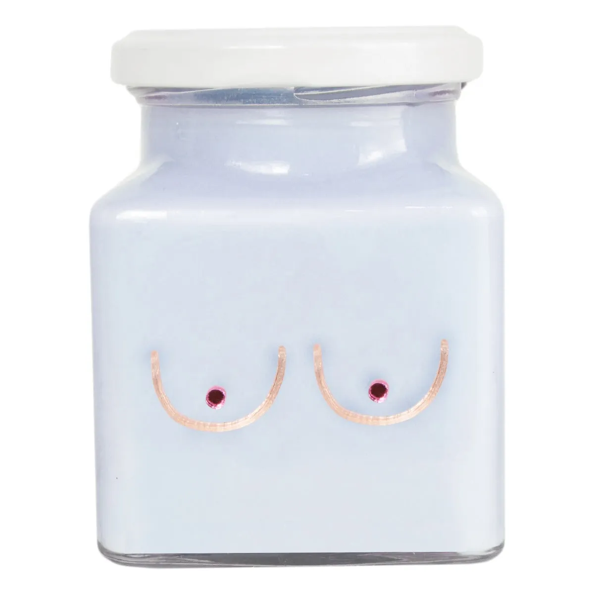 Pink Ribbon Lilac Boobs Square Candle