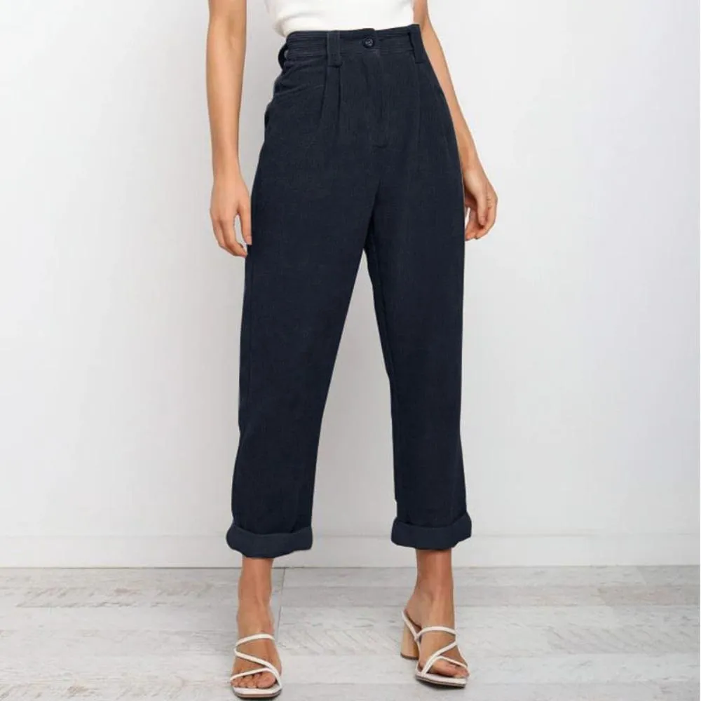 Pocket Cropped Straight Pants