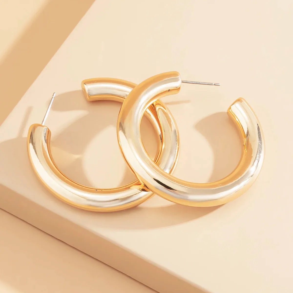 Pre Order:  Elegant Hoop Statement Earrings