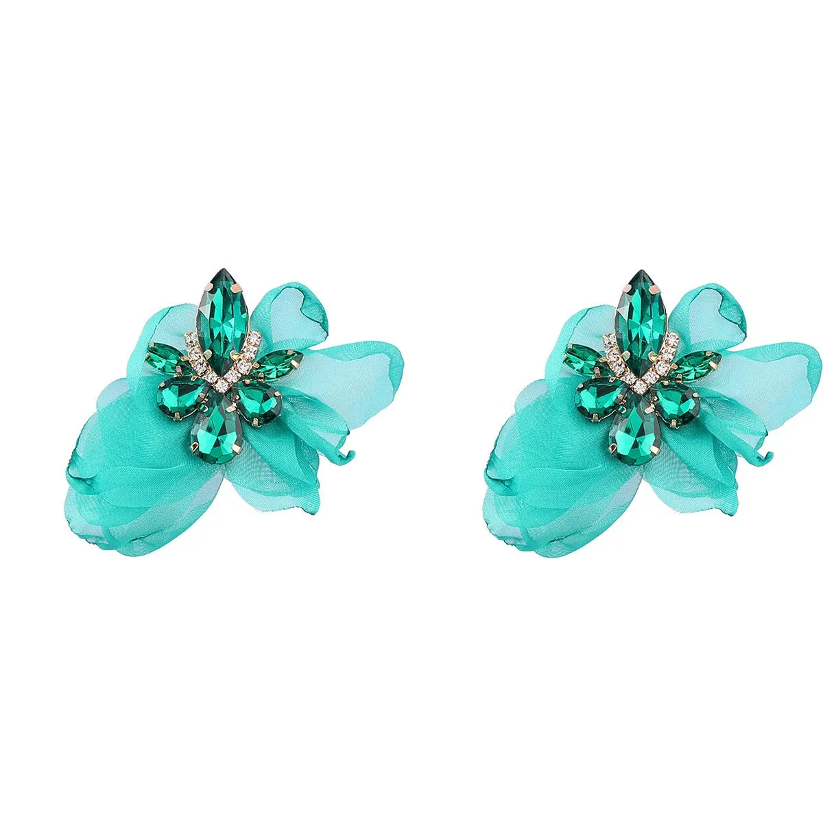 Pre Order:  Elegant Vintage Alloy Diamond Flower Earrings